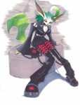 alternative_fashion anthro anthrofied armwear bone bottomwear breasts clothing collar detached_sleeves ear_piercing female glamfur goth looking_at_viewer mall_goth piercing pokemorph skirt skull solo straps tail ghstkatt nintendo pokemon eeveelution generation_4_pokemon leafeon pokemon_(species) 2011 absurd_res hi_res