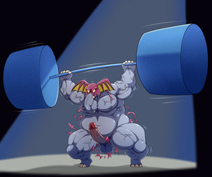 anthro balls big_muscles big_penis clenched_teeth clothing exercise genitals huge_muscles humanoid_genitalia humanoid_penis male mask motion_lines muscular muscular_anthro muscular_male nipples nude penis solo teeth torn_clothing tusks vein veiny_muscles veiny_penis weightlifting weights workout lonbluewolf animalympics ivan_diseventsky elephant elephantid mammal proboscidean 2019 hi_res