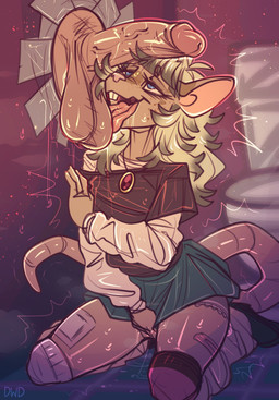 anthro ball_lick balls band-aid bandage bathroom big_balls big_penis biped blonde_hair blue_eyes bodily_fluids bottomwear clothing duo erection female fur genital_fluids genitals glory_balls glory_hole hair human_on_anthro interspecies jewelry kneeling leg_warmers legwear licking long_hair male male/female masturbation necklace open_mouth open_smile oral penis pubes public_restroom restroom_stall saggy_balls sex skirt smile tan_body tan_fur toilet tongue tongue_out uvula vaginal vaginal_masturbation vein veiny_penis dimwitdog human mammal mouse murid murine rodent 2022 absurd_res digital_media_(artwork) hi_res