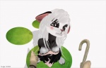 anthro black_body black_fur blush breasts candy candy_cane clothed clothing dessert disembodied_hand duo female first_person_view food fur grey_eyes hair hooves long_hair looking_at_viewer looking_up nipples simple_background skimpy solo_focus undressing white_background white_body white_fur white_hair thebadpanda2 second_life bovid caprine mammal 2008 3d_(artwork) digital_media_(artwork)