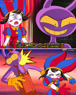 bodily_fluids bruised crying duo face_slap female male male/female slap tears brenni_murasaki glitch_productions i_will_survive_slap the_amazing_digital_circus jax_(tadc) pomni_(tadc) humanoid lagomorph leporid mammal rabbit comic hi_res