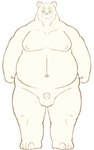 anthro belly genitals kemono male micropenis moobs navel overweight overweight_anthro overweight_male penis simple_background small_penis solo white_background armadirou bear mammal 2020 hi_res