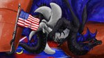 american_flag banana black_body black_claws black_scales claws climbing feral flagpole food fruit glowing glowing_eyes male membrane_(anatomy) patriotism plant politics propeller purple_body purple_wings red_eyes scales ship solo tail_grabbing_object united_states_of_america vehicle watercraft wings diamondbackdrake european_mythology mythology brokshax_(character) dragon mythological_creature mythological_scalie scalie western_dragon 16:9 2022 hi_res signature widescreen