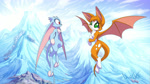 anthro blue_body blue_fur chest_tuft day detailed_background duo female flying fur gloves_(marking) green_eyes leg_markings male markings membrane_(anatomy) membranous_wings mountain nude outside red_eyes sky socks_(marking) spinning tail tuft wings yellow_body yellow_fur david_lillie dreamkeepers dust:_an_elysian_tail fidget_(elysian_tail) whip_(dreamkeepers) bat mammal nimbat 16:9 2024 4k absurd_res animated hi_res no_sound short_playtime webm widescreen