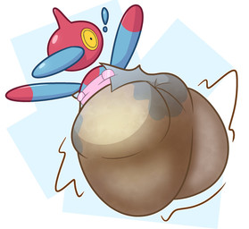 ambiguous_gender beak blue_beak blue_body clothed clothing diaper diaper_only excessive_feces exclamation_point feces feral floating geometric_background gloves_(marking) head_horn horn hyper hyper_feces hyper_soiling markings multicolored_body pooping red_body red_tail reflective_body simple_background soiled_diaper soiling soiling_diaper solo surprised tail topless two_tone_body unclean_diaper used_diaper wearing_diaper wide_eyed vladigaunt nintendo pokemon generation_4_pokemon pokemon_(species) porygon-z hi_res