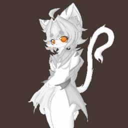 bodily_fluids embarrassed female female_peeing genital_fluids orange_eyes peeing solo standing_pee urine watersports white_body young cassis felid feline felis mammal animated hi_res short_playtime
