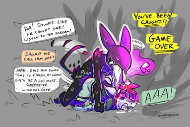 aaaaa anthro ass_up bad_end black_body bodily_fluids clothed clothing dialogue doggystyle duo eyeless female forced from_behind_position game_over gameplay_mechanics gem genital_fluids lying male male/female nude nude_anthro nude_male on_front onomatopoeia open_mouth panties panties_down partially_clothed plap purple_eyes rape scales scared screaming sex sound_effects speech_bubble tail tears text tongue tongue_out topwear underwear underwear_down lizardillochips cheyan_(runicknight) demon halcyniate lizard reptile scalie digital_media_(artwork) english_text hi_res