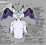 anthro black_body black_feathers black_fur breasts ear_tuft feathered_wings feathers featureless_breasts female fur grey_background grey_body grey_fur head_wings herm_symbol looking_at_viewer pupils purple_body purple_feathers simple_background slit_pupils solo text tuft unusual_wing_placement white_body white_fur wings vanadiumvalor solar_house altair_(solar_house) felid feline lynx mammal 2024 concept_art english_text herm_(lore)