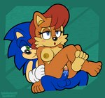 anthro aroused balls blush bodily_fluids breasts canon_couple duo feet female genital_fluids genitals male male/female penetration penis pussy smile smirk vaginal_fluids snailbail22 spindasher98 archie_comics sega sonic_the_hedgehog_(archie) sonic_the_hedgehog_(comics) sonic_the_hedgehog_(satam) sonic_the_hedgehog_(series) sally_acorn sonic_the_hedgehog chipmunk eulipotyphlan ground_squirrel hedgehog mammal rodent sciurid hi_res