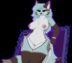 anthro areola big_tail biped blue_body blue_fur blue_hair breasts casual_nudity cheek_markings cheek_tuft eyelashes facial_markings facial_tuft feet female female_anthro fluffy fluffy_tail fluffy_thighs fur fur_markings genitals hair head_markings inner_ear_fluff leaning leaning_backward leaning_on_object long_hair long_tail looking_away markings medium_breasts midriff multicolored_body multicolored_ears multicolored_eyes multicolored_fur multicolored_tail narrowed_eyes navel nipples nude pointy_ears presenting prick_ears purple_eyes pussy seductive simple_background solo striped_body striped_fur stripes tail thick_eyelashes thick_thighs transparent_background tuft white_body white_fur wide_hipped_female wide_hips cynically_wolf ammy_(cynically_wolf) canid canine canis mammal wolf alpha_channel hi_res