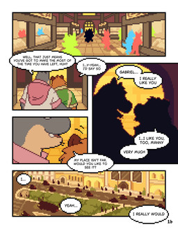 anthro brown_body brown_fur clothed clothing dialogue duo fur hug hugging_another male open_mouth outside overweight overweight_anthro overweight_male smile speech_bubble text topwear whispering_in_ear conditional_dnp mabit gabe_(mabit) manny_(mabit) capybara caviid common_hippopotamus hippopotamid mammal rodent 2026 comic digital_media_(artwork) english_text hi_res pixel_(artwork)