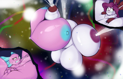 abstract_background anthro astronomical_hyper balls big_balls big_breasts big_penis blue_nipples bodily_fluids breast_play breasts cum_geyser duo ejaculation female flooding genitals grasping gynomorph huge_balls huge_breasts huge_penis hyper hyper_balls hyper_breasts hyper_genitalia hyper_penis hyperspace intersex intersex/female lactating looking_pleasured milk nipples penis pink_body projectile_cum projectile_lactation purple_nipples sex straight_face titfuck universe zoom_in pittory lotti_(unowo) sedosa_(unowo) amphibian aquatic arthropod axolotl insect lepidopteran mole_salamander moth salamander hi_res