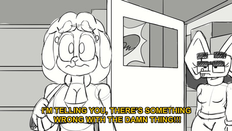 angry anthro big_butt biped bodily_fluids bottomwear breasts buckteeth butt butt_jiggle butt_slap cleavage clothed clothing countertop detailed_background dialogue door droup electronics eyelashes eyewear female glasses hair headphones inside jiggling larger_female narrowed_eyes pupils sharp_teeth shortstack size_difference skirt slap slapping_own_butt slapping_self smaller_female smile sweat tail teeth text thick_thighs protagon sheepish_(series) amelia_hedge cindy_muroid clara_soffers bovid caprine eulipotyphlan hedgehog human mammal mouse murid murine rodent sheep 16:9 animated hi_res huge_filesize long_playtime no_sound video widescreen