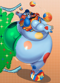 accessory anthro balancing belly big_butt blue_body blue_fur bottom_heavy butt clothing fart fart_cloud fart_fetish floppy_ears fur gas gassy hat headgear headwear huge_butt hyper hyper_butt juggling looking_at_viewer male necktie one_eye_closed overweight overweight_anthro overweight_male slightly_chubby smile solo spots thick_thighs wide_hips wink imkittyuk megacoolbear third-party_edit welcome_home barnaby_beagle beagle canid canine canis domestic_dog hunting_dog mammal scent_hound hi_res