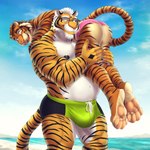 age_difference anthro anthro_on_anthro areola barazoku barefoot beach beard belly bent_over biceps big_bulge big_butt big_muscles bulge butt carrying_another claws clothed clothing cloud day duo eyebrows eyewear facial_hair feet fireman's_carry fur glasses hair hand_on_leg hand_on_thigh holidays huge_bulge huge_muscles looking_at_viewer male male/male mature_anthro mature_male musclegut muscular muscular_anthro muscular_male navel nipples open_mouth open_smile outside pawpads pecs sand sky smile soles speedo standing stripes swimwear thick_arms thick_thighs topless topless_anthro topless_male tuft water dream_and_nightmare father's_day asyr night_(dream_and_nightmare) felid mammal pantherine tiger 1:1 2025 hi_res father_(lore) father_and_child_(lore) father_and_son_(lore) incest_(lore) parent_(lore) parent_and_child_(lore) parent_and_son_(lore) son_(lore)