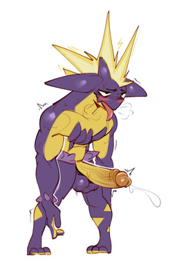 anthro balls big_balls big_penis bodily_fluids breath erection genital_fluids genitals glans huge_penis humanoid_genitalia humanoid_penis male nude open_mouth overstimulation panting panting_in_face penile penis purple_body simple_background solo throbbing throbbing_penis tongue tongue_out twitching vein veiny_penis white_background yellow_body eirikbat nintendo pokemon amped_toxtricity generation_8_pokemon pokemon_(species) reptile scalie toxtricity absurd_res digital_media_(artwork) hi_res