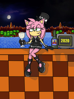 alcohol alternative_fashion anthro beverage black_clothing black_dress clothed clothing dress drunk female fully_clothed goth gothic_lolita holidays j-fashion lolita_(fashion) lolita_dress solo substance_intoxication wine lewdsharx new_year sega sonic_the_hedgehog_(series) amy_rose eulipotyphlan hedgehog mammal 2020 3:4 absurd_res hi_res