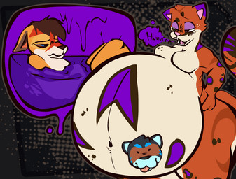 abdominal_bulge after_vore anthro belly belly_tattoo big_butt blep blue_body blue_eyes blue_fur breasts brown_hair burp_cloud burping butt chyme digestion digestion_implied digestive_fluids digestive_juice ears_down eyeshadow female fur group hair internal makeup male male/female male_prey melting melty_digestion navel open_mouth oral_vore orange_body orange_fur organs pivoted_ears post_digestion predator/prey purple_body purple_fur red_body red_fur semi-willing semi-willing_prey smile soft_vore stomach stripes tail tan_body tan_fur tattoo thick_thighs tongue tongue_out trio vore vore_tattoo weight_gain white_body white_fur willing_pred lazy_logan404 ferox_(feroxdoon) pala_(feroxdoon) sero_(feroxdoon) canid canine cougar felid feline fox hybrid jaguar mammal mustelid musteline pantherine red_fox true_fox true_musteline weasel hi_res nonbinary_(lore)