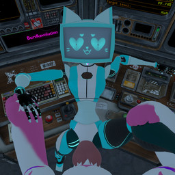 anthro blue_body blue_eyes duo female first_person_view fur genitals hand_holding heart_eyes heart_symbol leg_grab legs_up looking_at_viewer machine male male/female penetration penis pink_body pink_fur sex white_body white_fur burtrevolution voices_of_the_void burtrevolution_(burtrevolution) kerfur_omega_(votv) canid canine felid feline fox mammal robot 3d_(artwork) absurd_res blender_(artwork) digital_media_(artwork) hi_res