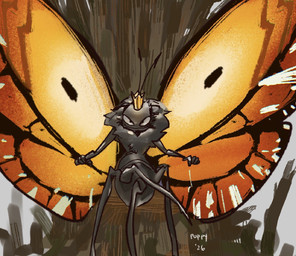 2_antennae 4_legs 5_fingers ambiguous_gender antennae_(anatomy) anthro arthropod_abdomen black_antennae black_body black_markings crown eyespots fingers front_view grin headgear humanoid_hands insect_wings lepidopteran_wings markings monotone_body multicolored_wings nude orange_wings quadruped ruff sitting smile solo spread_wings wings sadpuppi disney hoppers_(disney) pixar titus_(hoppers) arthropod butterfly insect lepidopteran monarch_butterfly hi_res