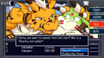 anthro blue_eyes bodily_fluids claws duo humor male menu_screen negotiation nervous parody sweat text dahecksajerry atlus bandai_namco digimon megami_tensei sega digimon_(species) gargomon growlmon 16:9 animated english_text no_sound short_playtime webm widescreen