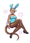 5_fingers anthro big_breasts blonde_hair blue_hair bow_(feature) bow_in_front bow_tie breasts brown_nose bunny_costume cleavage clothed clothing costume eyebrows eyelashes fake_ears fake_rabbit_ears fake_rabbit_tail fake_tail female fingers footwear green_eyes hair high_heels legwear looking_at_viewer mia_(soaskep) shoes simple_background smile solo topwear wings rd406 mammal mustelid otter 2021 digital_media_(artwork) hi_res