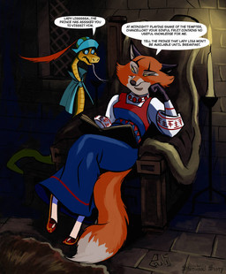 amused anthro black_facial_markings black_markings blue_cape blue_clothing blue_hat blue_headwear book breasts candle candlelight candlestick cape chair clothing crossed_legs duo facial_markings failed_hypnosis female feral floor footwear forked_tongue furniture hand_on_head hat hat_feather head_markings headgear headwear hypnotic_eyes interrupted light lit_candle loose_feather male markings narrowed_eyes noblewoman open_book paintbrush_tail reading reading_book red_clothing red_footwear red_shoes rock scales shoes sitting stone_floor stone_wall tail tongue tongue_out unimpressed wall_(structure) yellow_eyes sir_paulus disney robin_hood_(disney) lisabeth_(lord_paulus) sir_hiss canid canine canis cobra fox mammal reptile scalie snake