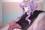 anthro clothed clothing erection femboy fur genitals hair male penis simple_background sleeping solo white_body cocicka conditional_dnp deer mammal digital_media_(artwork) shaded