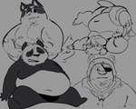 06junior11 2024 anthro armor bandit_heeler bear belly big_belly bluey_(series) bowser canid canine canis domestic_dog dreamworks eye_patch eyewear giant_panda headgear helmet hi_res koopa kung_fu_panda male mammal mario_bros master_po_ping moobs nintendo overweight overweight_male polar_bear scalie simple_background ursine