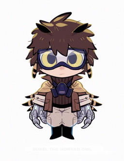 bottomwear brown_clothing brown_hair brown_topwear clothed clothing eyewear gas_mask goggles hair light_body light_skin looking_at_viewer male mask messy_hair mouth_closed pants short_hair simple_background solo standing tan_bottomwear tan_clothing tan_pants topwear unsigned white_background asnnonaka animal_humanoid avian avian_humanoid bird_humanoid humanoid full-length_portrait hi_res portrait