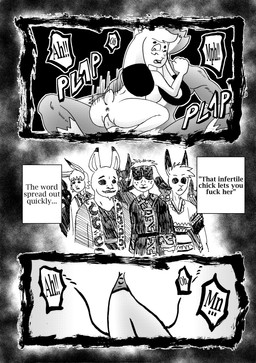 accessory ainu_clothing animal_genitalia animal_penis anthro anthro_on_anthro anthro_penetrated anthro_penetrating anus big_breasts big_ears breasts buckteeth canine_genitalia canine_penis clitoris clothing collar collarbone dialogue eyebrows feet female female_penetrated flashback floppy_ears fur genitals hair headband imminent_sex imminent_vaginal navel nipples nude nude_anthro nude_female nude_male onomatopoeia penetration penile penis predator/prey scut_tail sex short_tail simple_background size_difference smaller_female smaller_penetrated sound_effects tail teeth text thick_thighs tools vaginal vaginal_penetration vulva white_background white_body white_fur white_hair efradraws northwind_(efradraws) isepo_(efradraws) uspul_(efradraws) canid canine canis lagomorph leporid mammal rabbit wolf absurd_res black_and_white comic digital_media_(artwork) english_text halftone hi_res monochrome