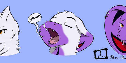 base_one_layout basic_sequence blue_background cheek_tuft chest_tuft ear_piercing eyes_closed facial_tuft fangs forked_tongue fur furgonomic_piercing furgonomics head_tuft linear_sequence one_row_layout open_mouth orange_eyes piercing purple_body simple_background snake_hood snake_hood_piercing solo species_transformation teeth three_frame_image three_frame_sequence tongue tongue_piercing transformation transformation_sequence tuft white_body white_fur yawn lex-i nintendo pokemon robi_(lex-i) arbok canid canine canis domestic_dog generation_1_pokemon mammal nordic_sled_dog pokemon_(species) reptile samoyed scalie snake spitz absurd_res hi_res sequence