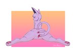 anthro anus bedroom_eyes big_butt big_ears blush blush_lines bodily_fluids butt cheek_tuft clitoral_hood clitoris facial_tuft feet female forehead_gem fur gaping gaping_anus gaping_pussy gem genital_fluids genitals gradient_background half-closed_eyes hindpaw looking_at_viewer looking_back lying monotone_body monotone_fur monotone_tail narrowed_eyes nude on_front pawpads paws presenting presenting_anus presenting_hindquarters presenting_pussy purple_body purple_ears purple_eyes purple_fur purple_inner_ear purple_sclera purple_tail pussy raised_tail rear_view seductive simple_background smile soles solo spread_anus spread_butt spread_legs spread_pussy spreading tail thick_thighs toes tuft vaginal_fluids starpeeen nintendo pokemon eeveelution espeon felid feline generation_2_pokemon mammal pokemon_(species) digital_media_(artwork) hi_res