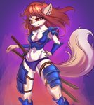 anthro armor female katana melee_weapon solo sword unconvincing_armor weapon prisma6 hi_res