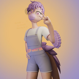 anthro arm_feathers clothing gesture hand_gesture looking_at_viewer male overalls pink_eyes solo v_sign heresy_sfm goodbye_volcano_high ko_op_(game_developer) sage_(gvh) dinosaur dromaeosaurid microraptor prehistoric_species reptile saurischian scalie theropod 1:1 3d_(artwork) blender_(artwork) digital_media_(artwork) distracting_watermark hi_res watermark