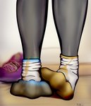 ambiguous_anthro ambiguous_gender anthro biped clothing dirty dirty_clothing dirty_socks feet footwear shoes smelly smelly_feet sneakers socks solo toes unwashed muffinvinvin muffin_(muffinvinvin) absurd_res hi_res