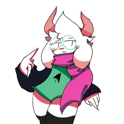 anthro eyewear glasses male simple_background solo white_background mogesun deltarune undertale_(series) ralsei bovid caprine goat mammal