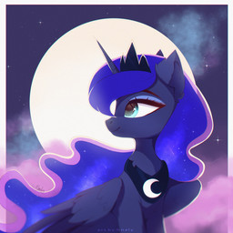 1_horn black_neckwear black_tiara closed_smile crown eyelashes eyeshadow feathered_wings feathers female female_feral feral full_moon hair headgear highlights_(coloring) horn makeup moon mouth_closed night pink_cloud pink_highlights purple_body purple_eyeshadow purple_hair purple_horn purple_wings quadruped sky smile solo sparkles sparkling_hair spiral_horn teal_eyes tiara wings nnalyart friendship_is_magic hasbro my_little_pony mythology princess_luna_(mlp) equid equine mammal mythological_creature mythological_equine winged_unicorn 1:1 better_version_at_source digital_drawing_(artwork) digital_media_(artwork) hi_res krita_(artwork) paintstorm_(artwork) shaded
