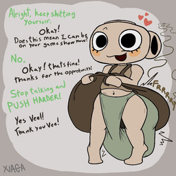 clothed clothing diaper fart feces female pooping seashell shell soiled_diaper soiling soiling_diaper text unclean_diaper used_diaper using_diaper tripledeckerxia blushcrunch_studio dandy's_world shelly_(dandy's_world) 1:1 english_text