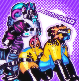 all_fours anthro arm_restraints barbell_piercing bdsm belly big_breasts big_butt black_nipples blotchy_areola blue_belly blue_nipples blue_tongue bondage bound breasts breeding_kink bulldog_harness butt cerata_(anatomy) chain chained_together circular_barbell_piercing clothing collar covered_eyes cuff_(restraint) doggystyle duo facial_piercing female freckled_butt freckled_legs freckled_shoulders freckled_thighs freckles from_behind_position glistening glistening_body gloves handwear horn latex latex_clothing latex_gloves latex_handwear latex_legwear legwear male male/female mask multicolored_body muzzle_(object) muzzled nipples nose_piercing overweight piercing raised_tail restrained_arms restraints sex tail tape tape_bondage tape_muzzle tongue tongue_out latexslug hazard_(latexslug) terror_(fabtool) aquatic aquatic_gastropod demon felid gastropod mammal mollusk nudibranch pantherine sea_slug slug tiger nonbinary_(lore)