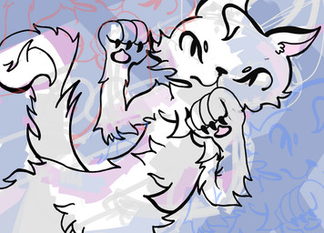 abstract_background ambiguous_gender anthro fluffy fur solo tail white_body white_fur white_tail naircat domestic_cat felid feline felis mammal 2015 digital_drawing_(artwork) digital_media_(artwork)