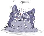 3_eyes bathing faucet fluffy male multi_ear multi_eye tusks water wantaro lifewonders tokyo_afterschool_summoners tsathoggua_(tas) 2019 low_res