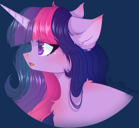 blush chest_tuft eyelashes female feral hair horn long_hair looking_offscreen open_mouth solo tuft yui1morgan friendship_is_magic hasbro my_little_pony mythology twilight_sparkle_(mlp) equid equine mammal mythological_creature mythological_equine unicorn alpha_channel bust_portrait hi_res portrait