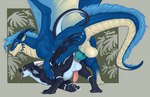 anal anal_orgasm anal_penetration anus aroused balls balls_out big_balls big_dom_small_sub big_knot big_penis black_claws black_horn blue_body blue_eyes blue_hair blue_mane blue_penis blue_scales bodily_fluids butt butt_grab claws cum cum_drip dark_body dark_scales dominant dripping drooling duo ear_piercing ejaculation erection facial_spikes feral feral_on_feral feral_penetrated feral_penetrating feral_penetrating_feral from_behind_position genital_fluids genitals grabbing_from_behind hair hand_on_butt hands-free horn knot leaf looking_back male male/male male_penetrated male_penetrating male_penetrating_male mane mane_hair membrane_(anatomy) membranous_wings moan mounting nature nature_background notched_wings open_mouth orgasm pattern_background pawpads paws penetration penile penile_penetration penis penis_in_ass piercing pink_penis precum quadruped saliva saliva_on_tongue saliva_string scales sex simple_background size_difference smaller_penetrated spikes spikes_(anatomy) step_position tail tan_balls tan_body tongue tongue_out white_claws wings yellow_eyes inno-sjoa european_mythology mythology drembonaarkrah xenoth dragon mythological_creature mythological_scalie scalie western_dragon plates_(disambiguation) 2022 absurd_res hi_res