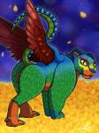 anus butt female feral flower fur genitals horn looking_at_viewer muscular muscular_female muscular_feral plant presenting presenting_hindquarters pupils pussy raised_tail slit_pupils solo tail whiskers wings yellow_eyes zeklullaby coco_(pixar) disney pixar pepita alebrije felid ghost mammal spirit undead 2018 3:4 digital_media_(artwork) hi_res