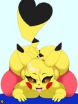 ahegao anthro ass_up big_breasts big_butt blonde_hair bottomwear breast_squish breasts butt clothing exposed_butt female g-string hair huge_breasts huge_butt huge_hips huge_thighs looking_at_viewer looking_pleasured markings pants pink_clothing pokemorph solo squish striped_markings striped_tail stripes sweatpants tail tail_markings thick_thighs tongue tongue_out underwear wide_hips yellow_body nr_ac nintendo pokemon bea_za_warudo_(genozawarudo) generation_1_pokemon pikachu pokemon_(species) absurd_res hi_res