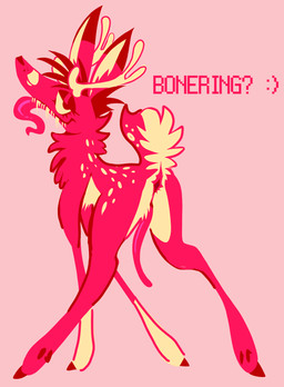 animal_genitalia animal_penis anus bedroom_eyes butt cervine_genitalia cervine_penis feral fur genitals hooves long_tongue looking_at_viewer looking_back male narrowed_eyes penis pink_body pink_fur presenting presenting_anus rear_view seductive sharp_teeth solo teeth tongue kriddykreme futret deer mammal hi_res