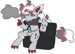 anthro balls chance2pounce cigarette erection generation_5_pokemon generation_8_pokemon genitals hi_res hisuian_form hisuian_zoroark hybrid male malice_(milkywaytrain) meme nintendo nude nude_male penis pokemon pokemon_(species) regional_form_(pokemon) shitpost simple_background smoking solo white_background zoroark