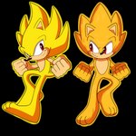 anthro bare_hands barefoot duo feet fur glowing glowing_body glowing_fur male nude red_eyes square_crossover super_form yellow_body yellow_fur domestic_maid sega sonic_the_hedgehog_(film) sonic_the_hedgehog_(series) sonic_the_hedgehog super_sonic eulipotyphlan hedgehog mammal 1:1 absurd_res alpha_channel hi_res