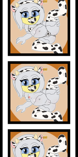 animal_print animal_print_bikini anthro baby bikini blue_eyes clothing cow_print cow_print_bikini female grey_body grey_skin one_leg_up pacifier pattern_bikini pattern_clothing pattern_swimwear pregnant raised_leg solo spread_legs spreading swimwear toddler two-piece_swimsuit young catinheat zeta_the_echidna echidna humanoid mammal monotreme absurd_res hi_res